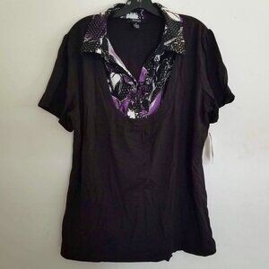 NEW Style & Co. Nolita Short Sleeve Blouse Shirt